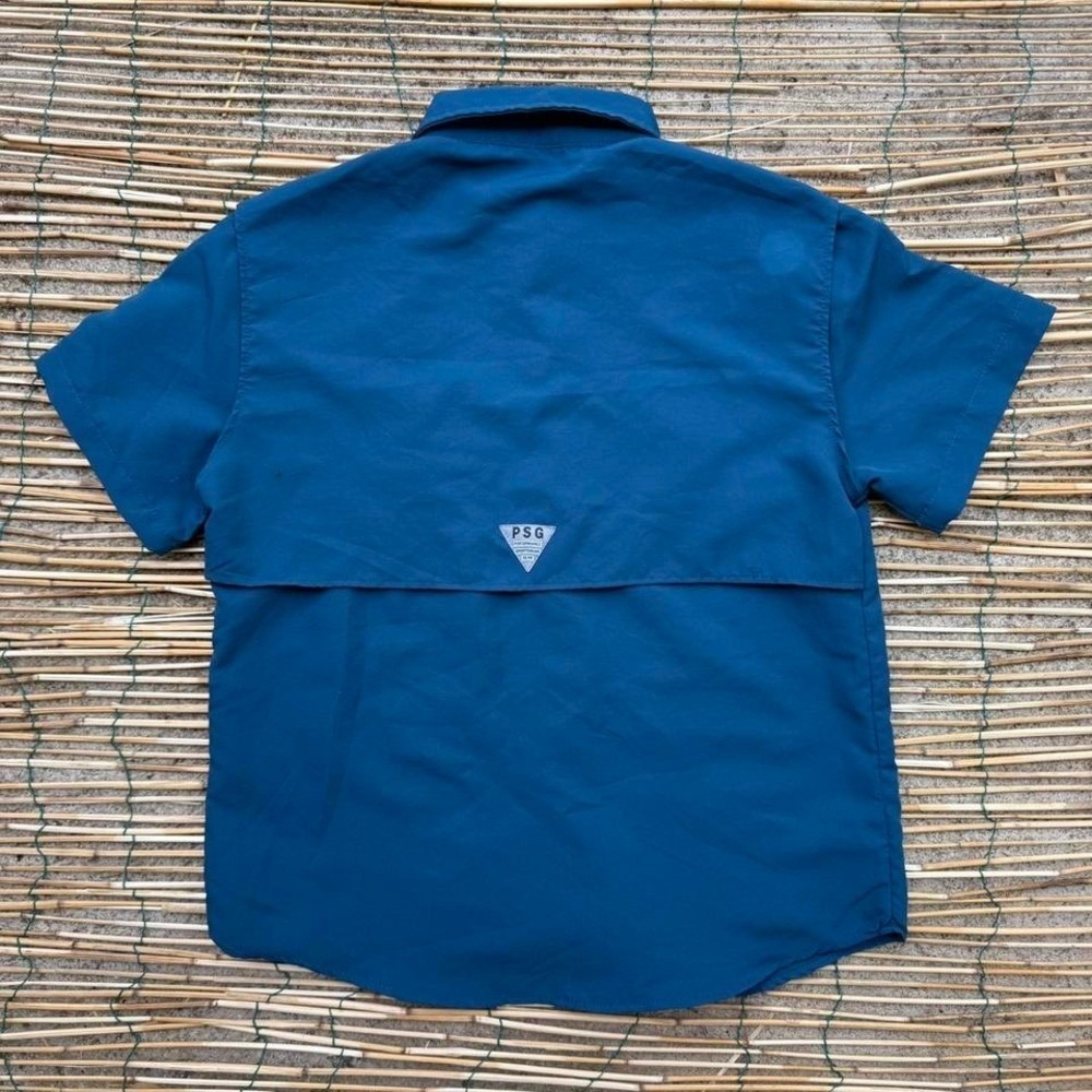 Velero PSG Performance Fishing Shirt Youth Boys Size 16 Blue Short Sleeve